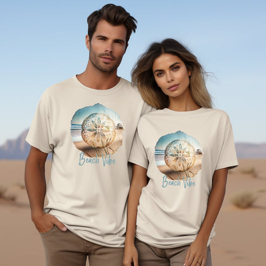 Beach Vibes Sand Dollar T Shirt, Tshirt, Graphic T's  100% Cotton Tee