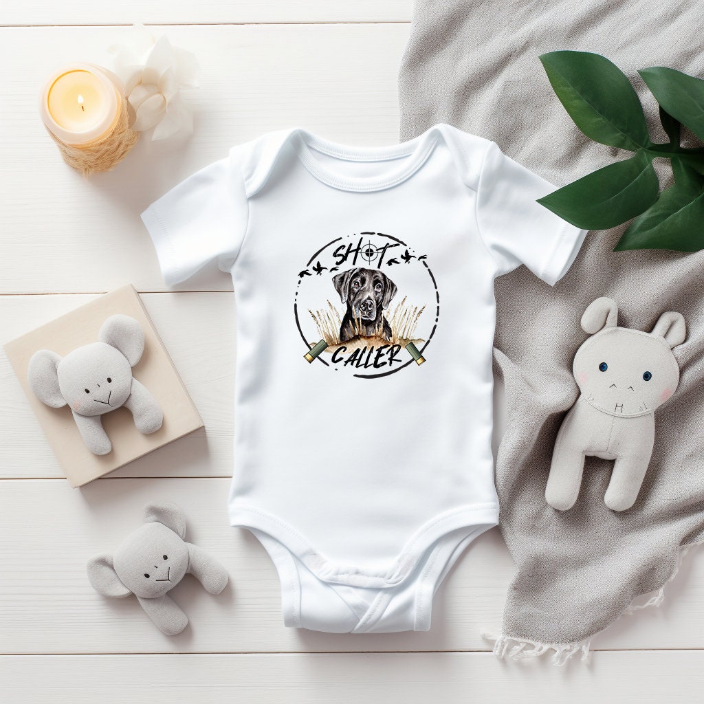 Baby Bodysuit, Shot Caller One Piece Baby Suit, Baby Gift, Long / Short Sleeve, 0-18 Months size