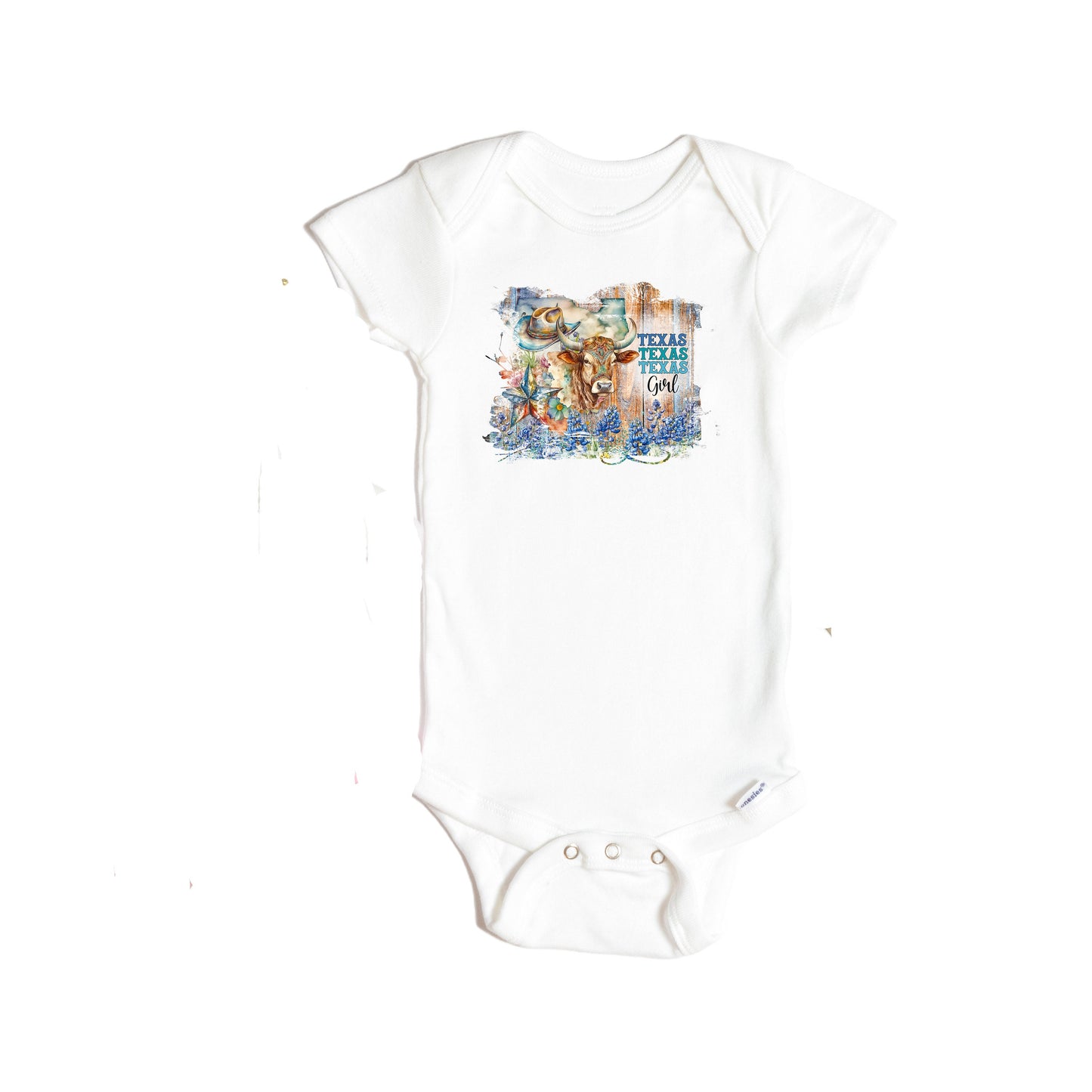 Baby Bodysuit, Texas Girl Bluebonnets One Piece Baby Suit, Baby Gift, Long / Short Sleeve, 0-18 Months size