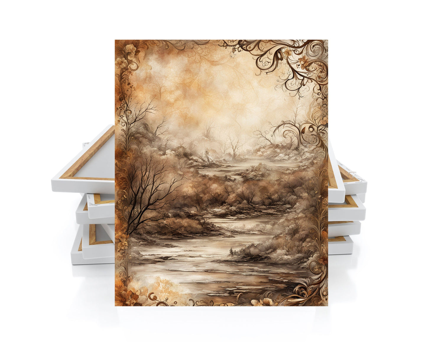 16x20 Desolate  River Wall Art Canvas Print