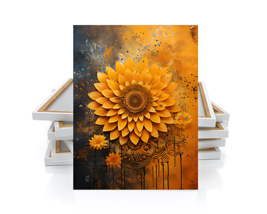 16x20 Mustard Dahlia Wall Art Canvas Print