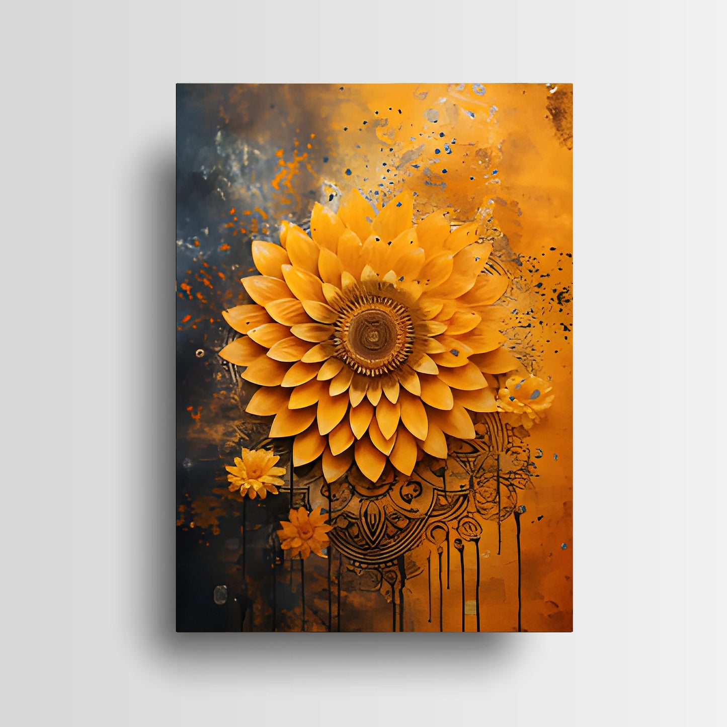 16x20 Mustard Dahlia Wall Art Canvas Print