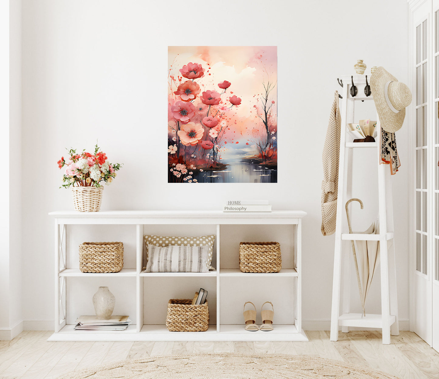 16x20 Peach Riverbank Wall Art Canvas Print