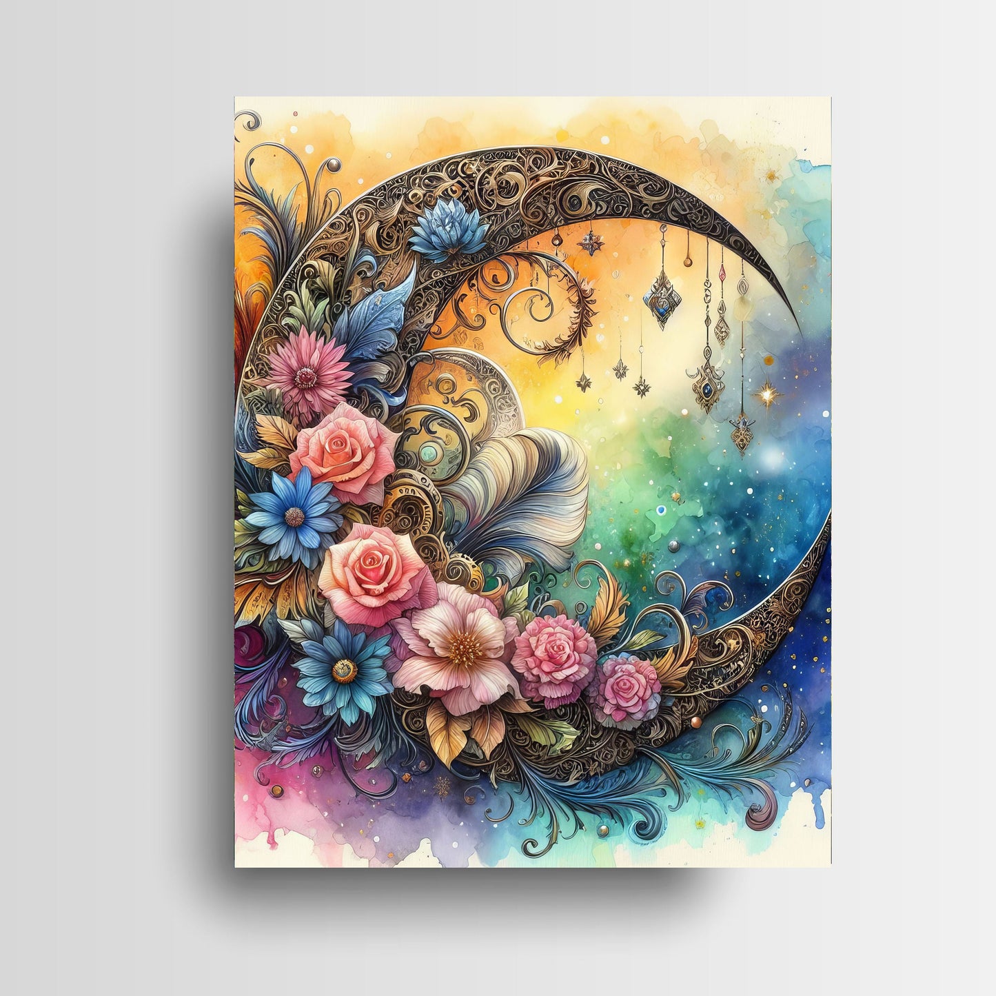 16x20 Flower Moon Wall Art Canvas Print