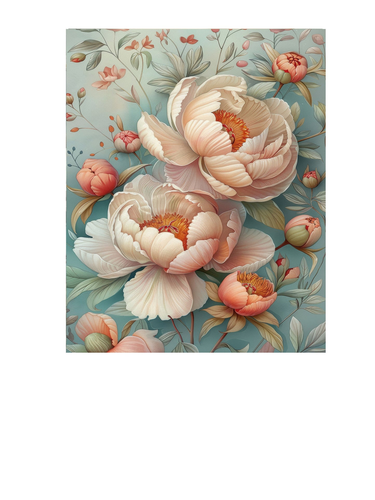 16x20 Peach Blossom Wall Art Canvas Print