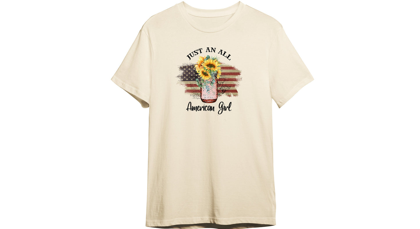 All American Girl T Shirt, Tshirt, Graphic T's  100% Cotton Tee