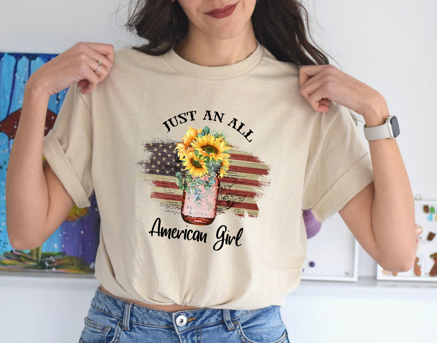 All American Girl T Shirt, Tshirt, Graphic T's  100% Cotton Tee