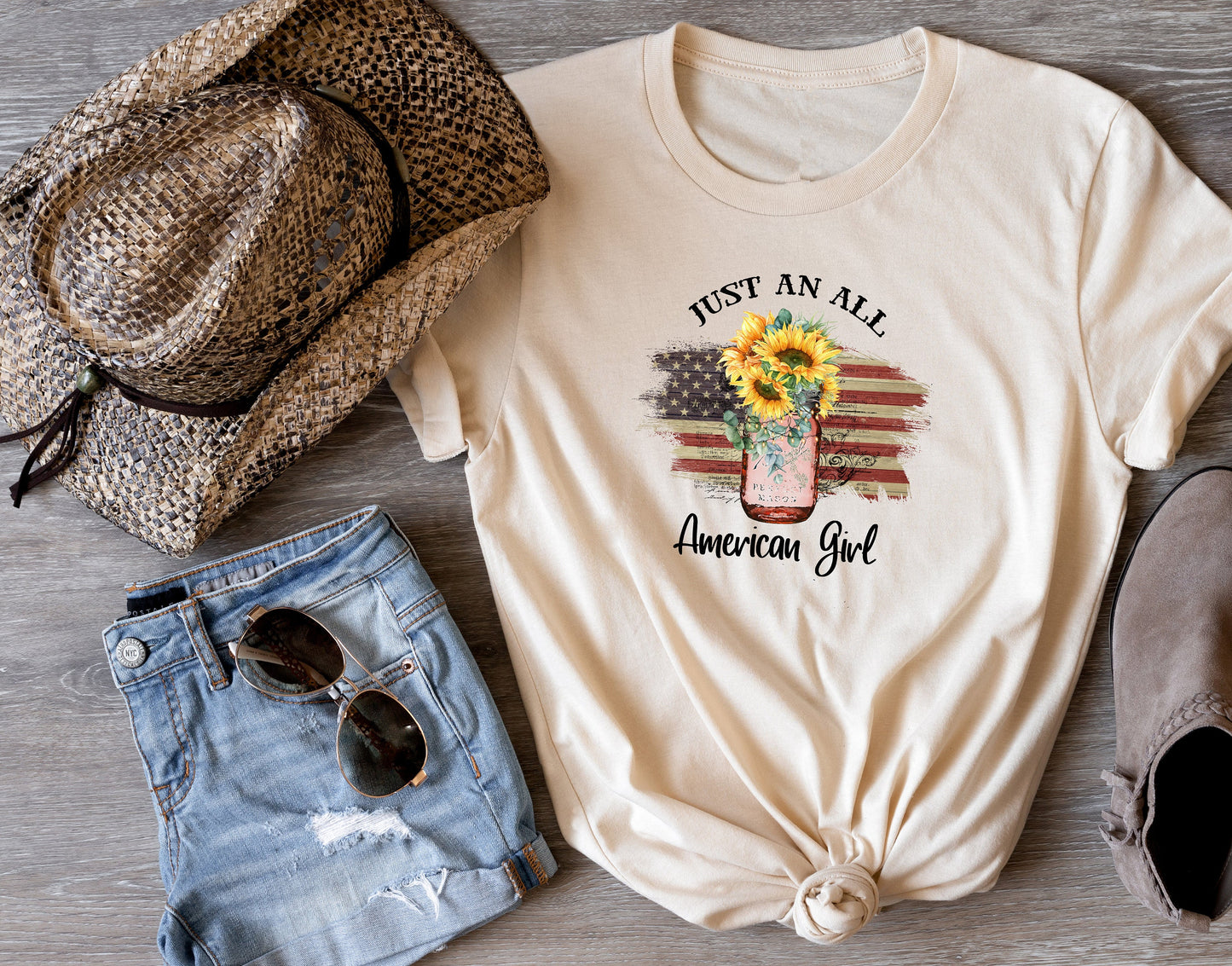 All American Girl T Shirt, Tshirt, Graphic T's  100% Cotton Tee