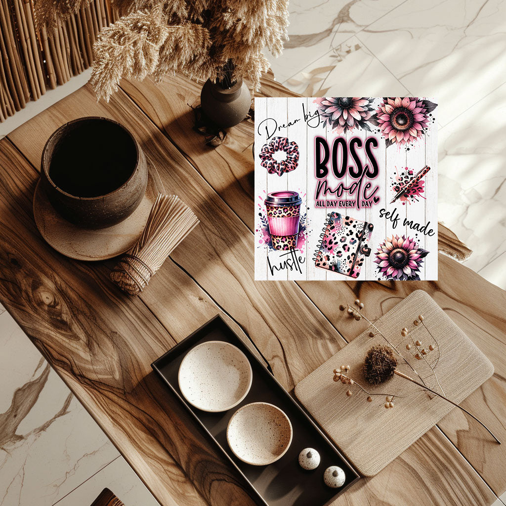 Boss Mode Hanging Wall Sign Wood Home Decor, Door Hanger, Wreath Sign