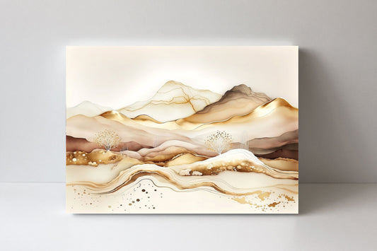 20x16 Abstract Mountain Range Wall Art Canvas Print