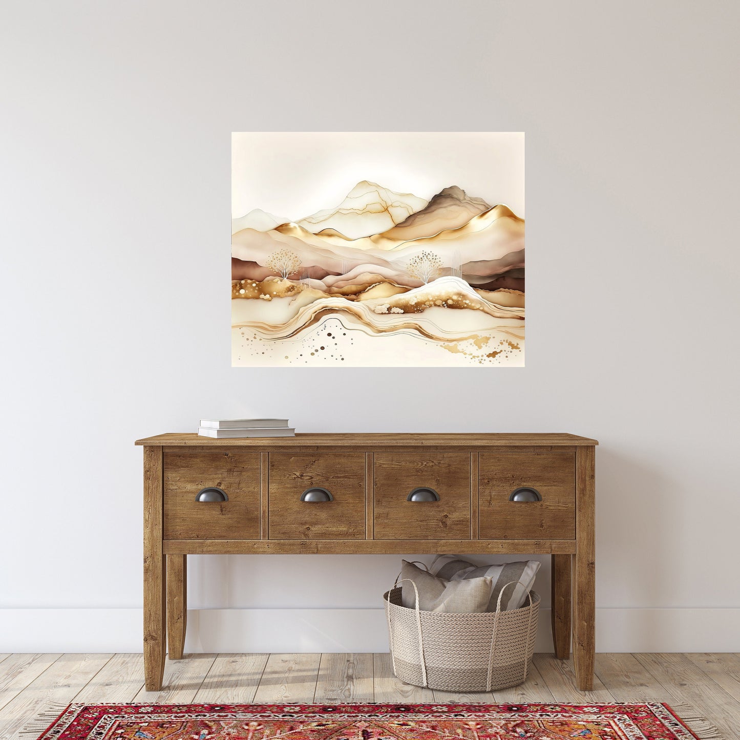 20x16 Abstract Mountain Range Wall Art Canvas Print