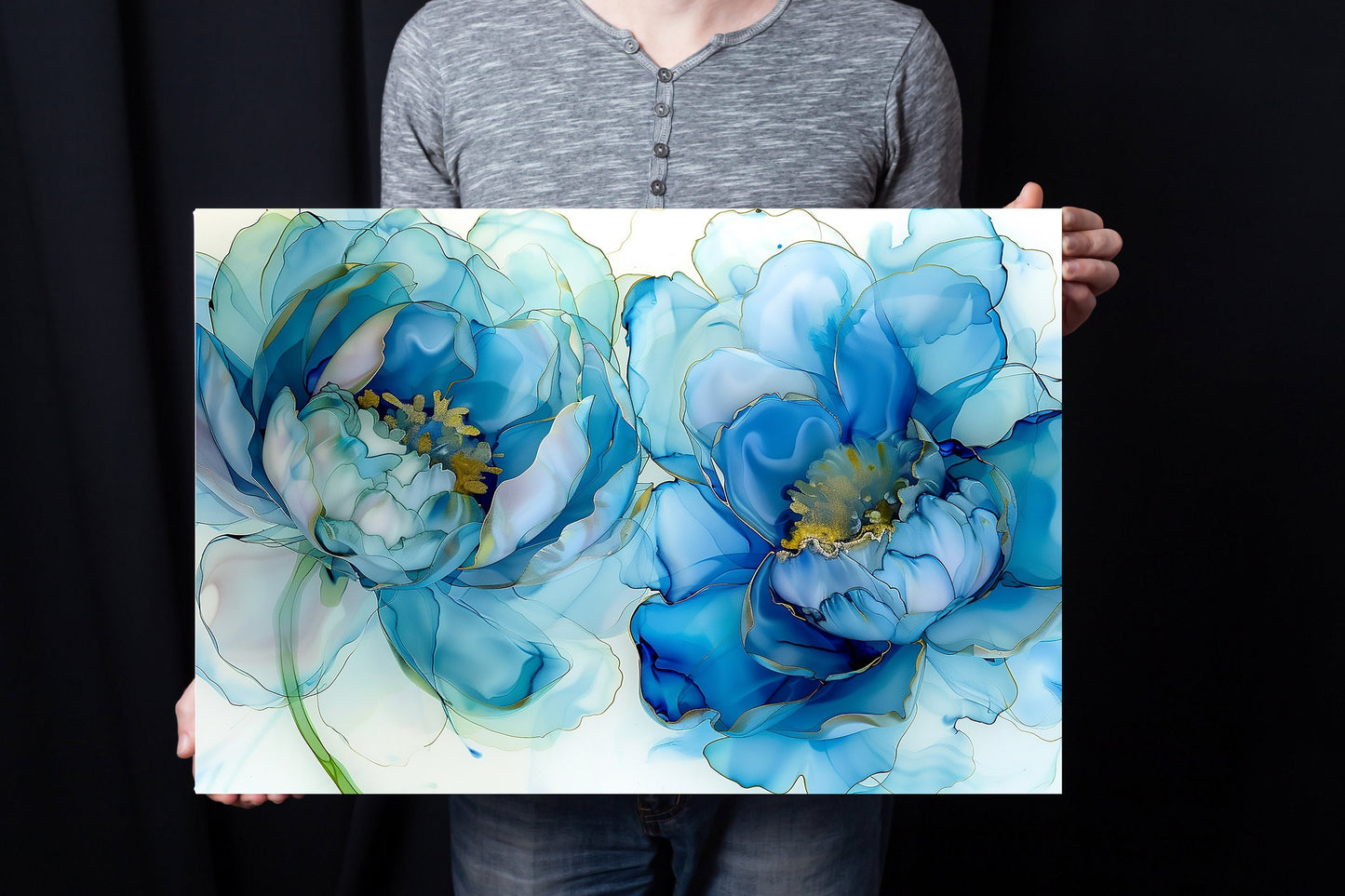 20x16 Blue Beauty Wall Art Canvas Print