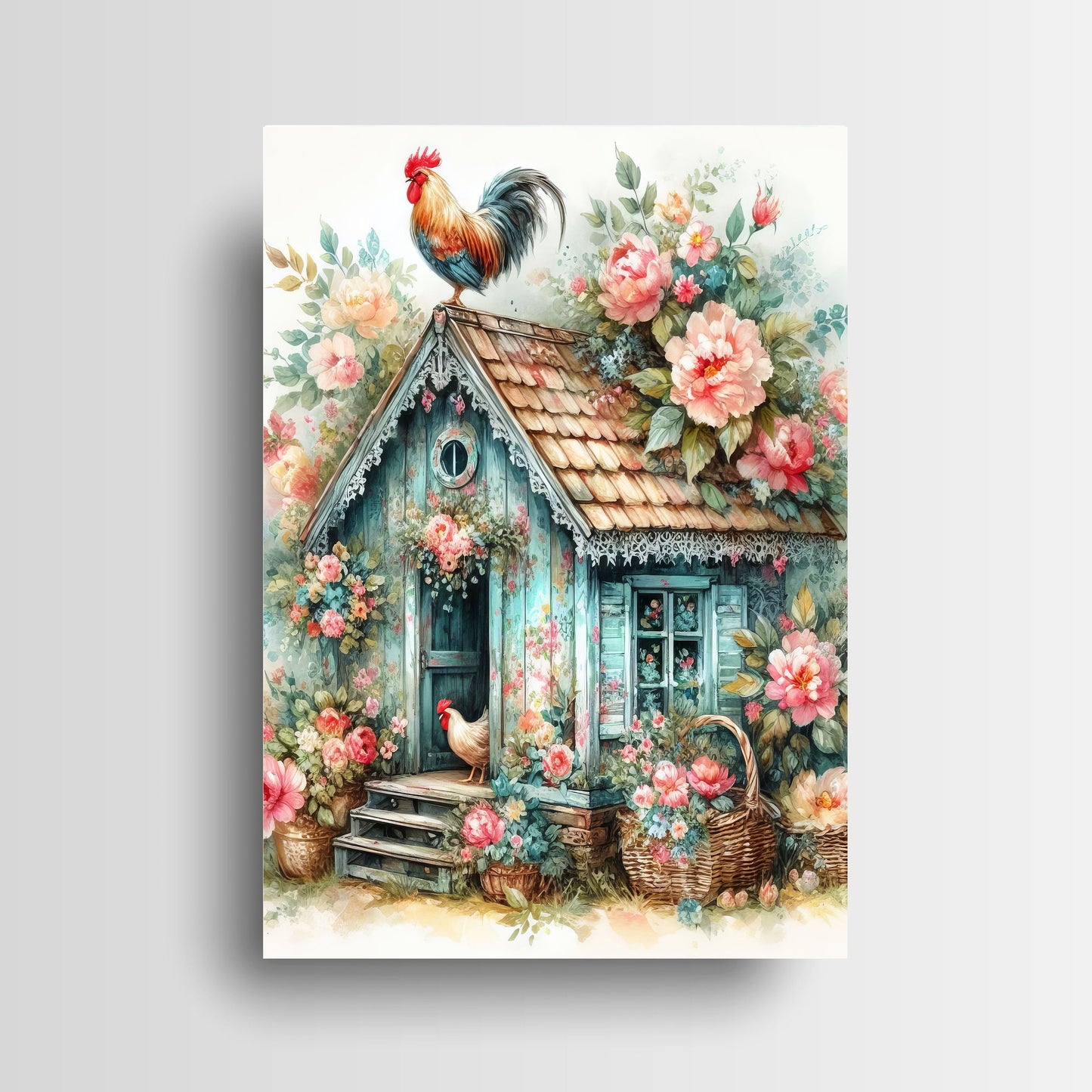 11x14 Beautiful Chicken Coop Wall Art Canvas Print