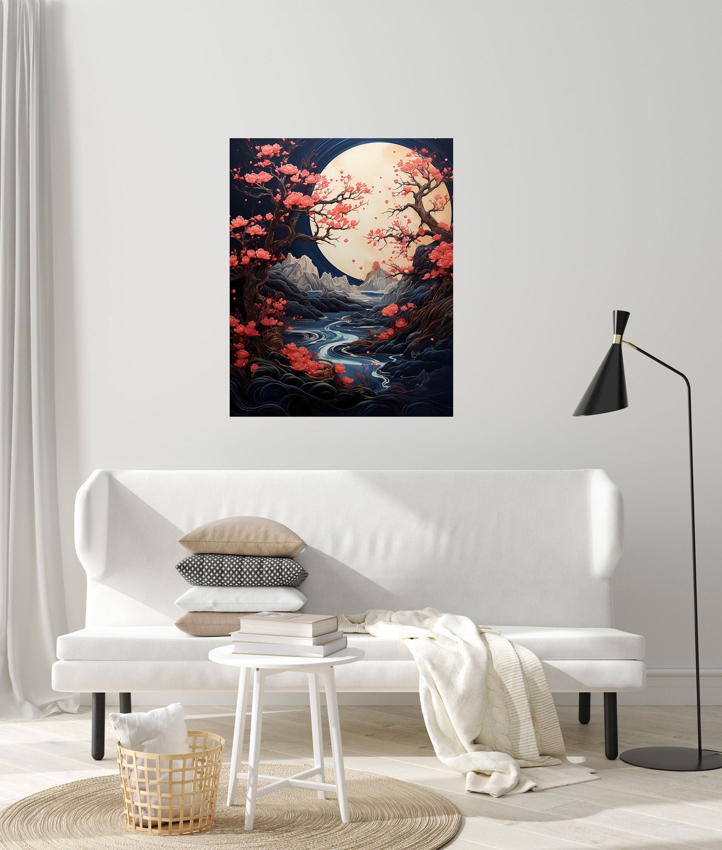 16x20 Navy Landscape Wall Art Canvas Print