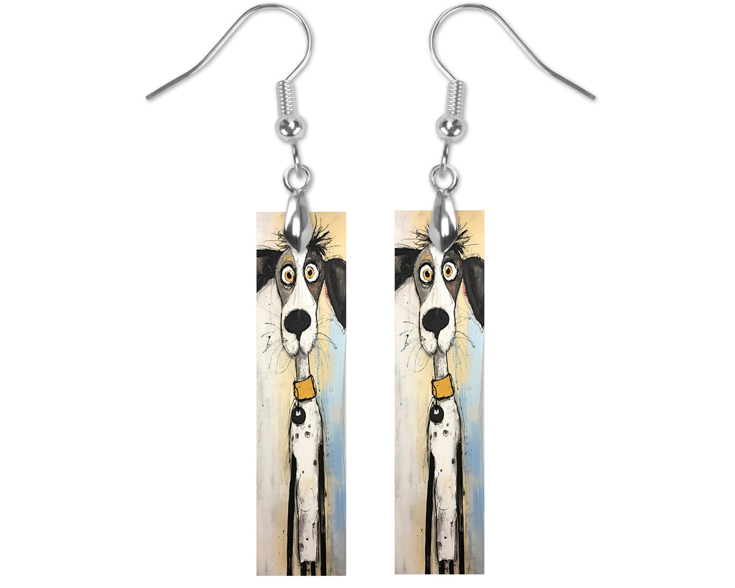 New Release Oscar Muttley Dog Printed Wood Dangle Earrings Hypoallergenic Jewelry Handmade