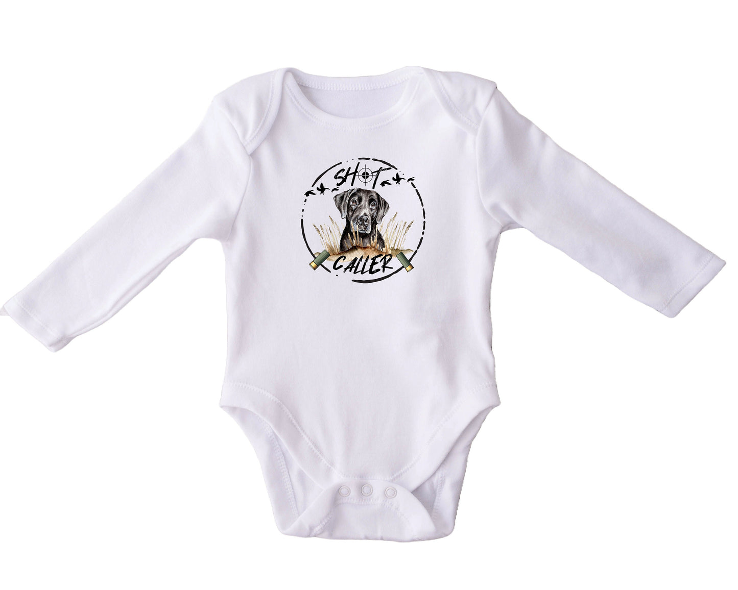 Baby Bodysuit, Shot Caller One Piece Baby Suit, Baby Gift, Long / Short Sleeve, 0-18 Months size