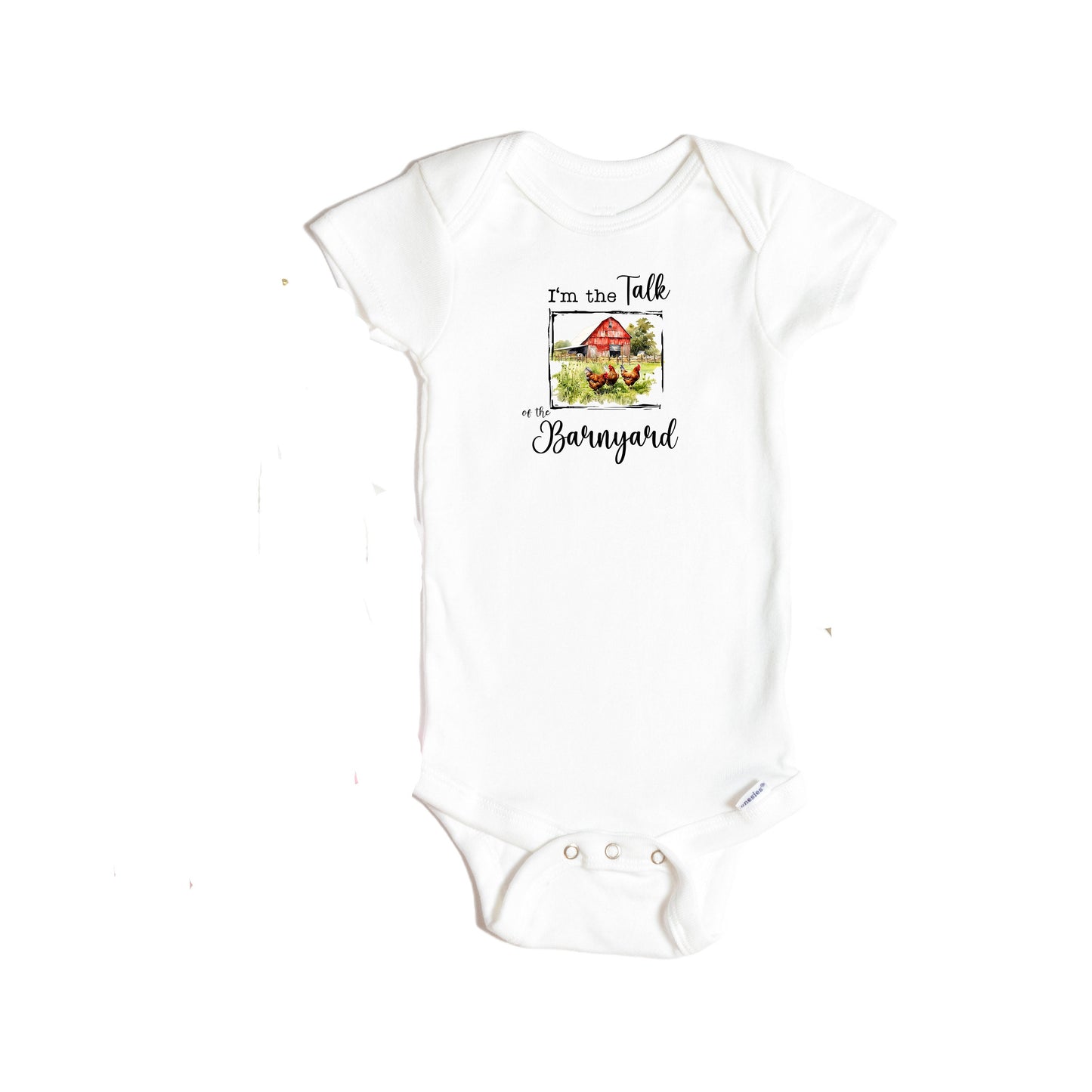 Baby Bodysuit, Talk of the Barnyard One Piece Baby Suit, Baby Gift, Long / Short Sleeve, 0-18 Months size