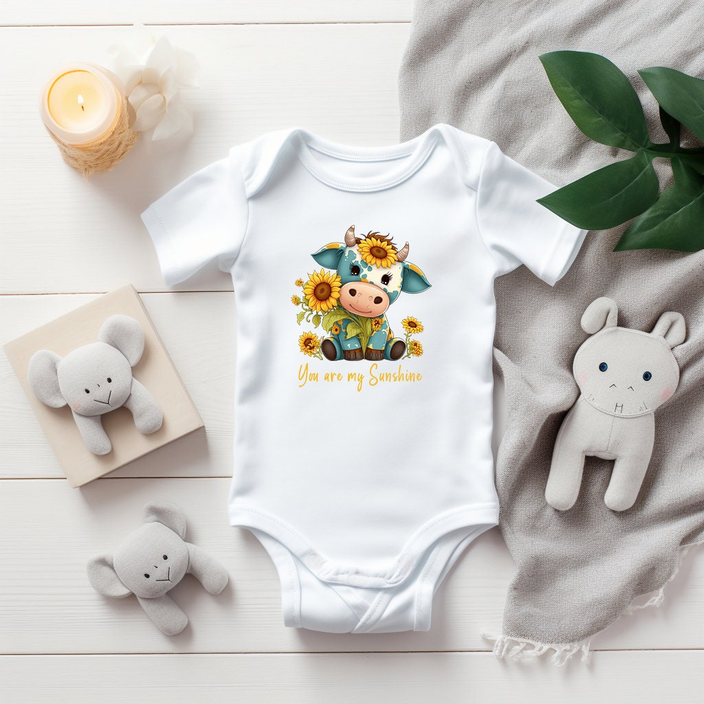 Baby Bodysuit, You are my Sunshine One Piece Baby Suit, Baby Gift, Long / Short Sleeve, 0-18 Months size