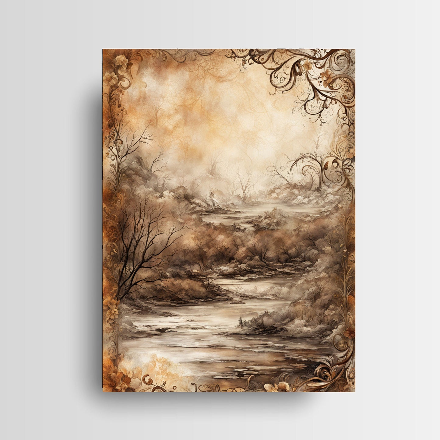 16x20 Desolate  River Wall Art Canvas Print