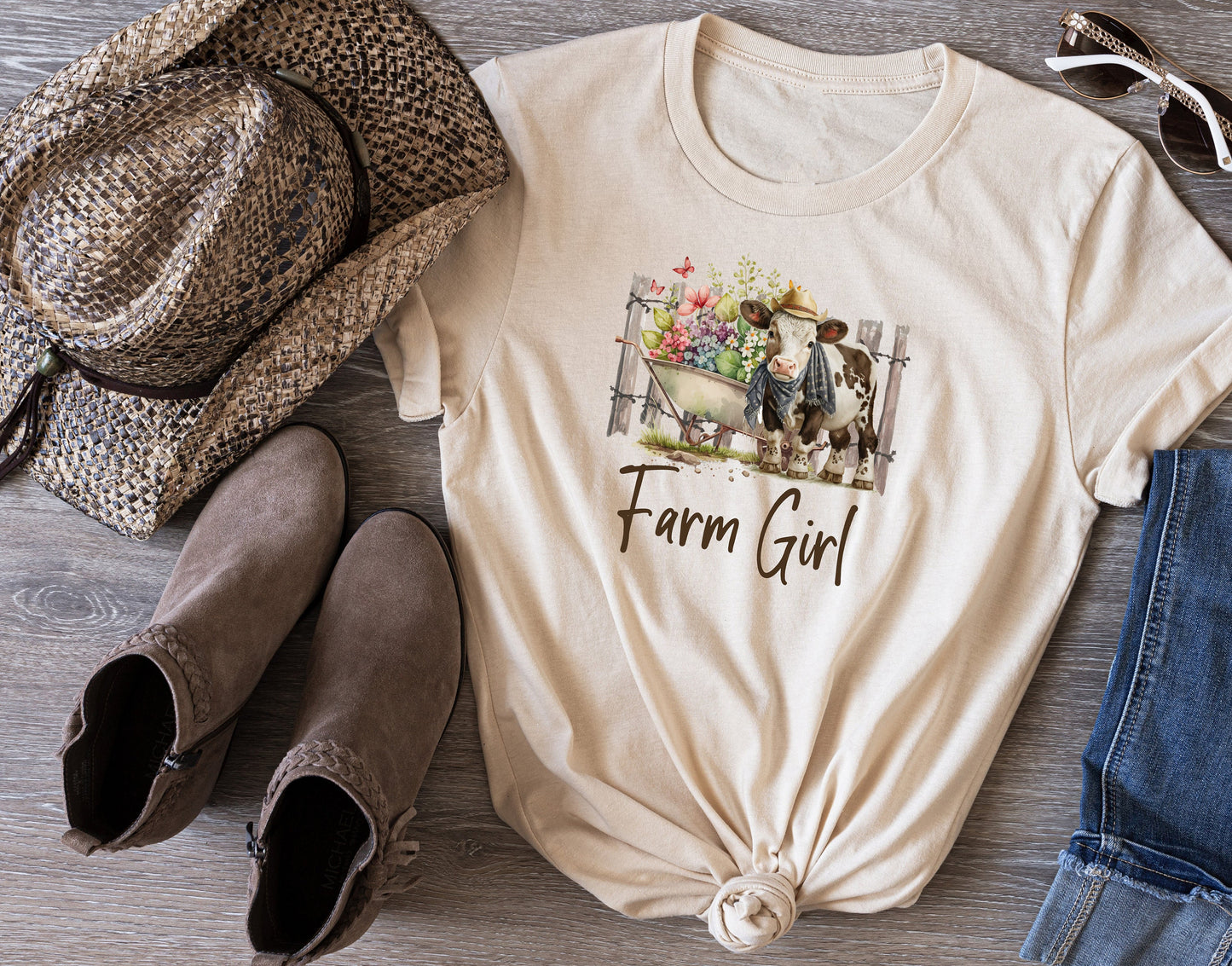 Farm Girl T Shirt, Tshirt, Graphic T's  100% Cotton Tee