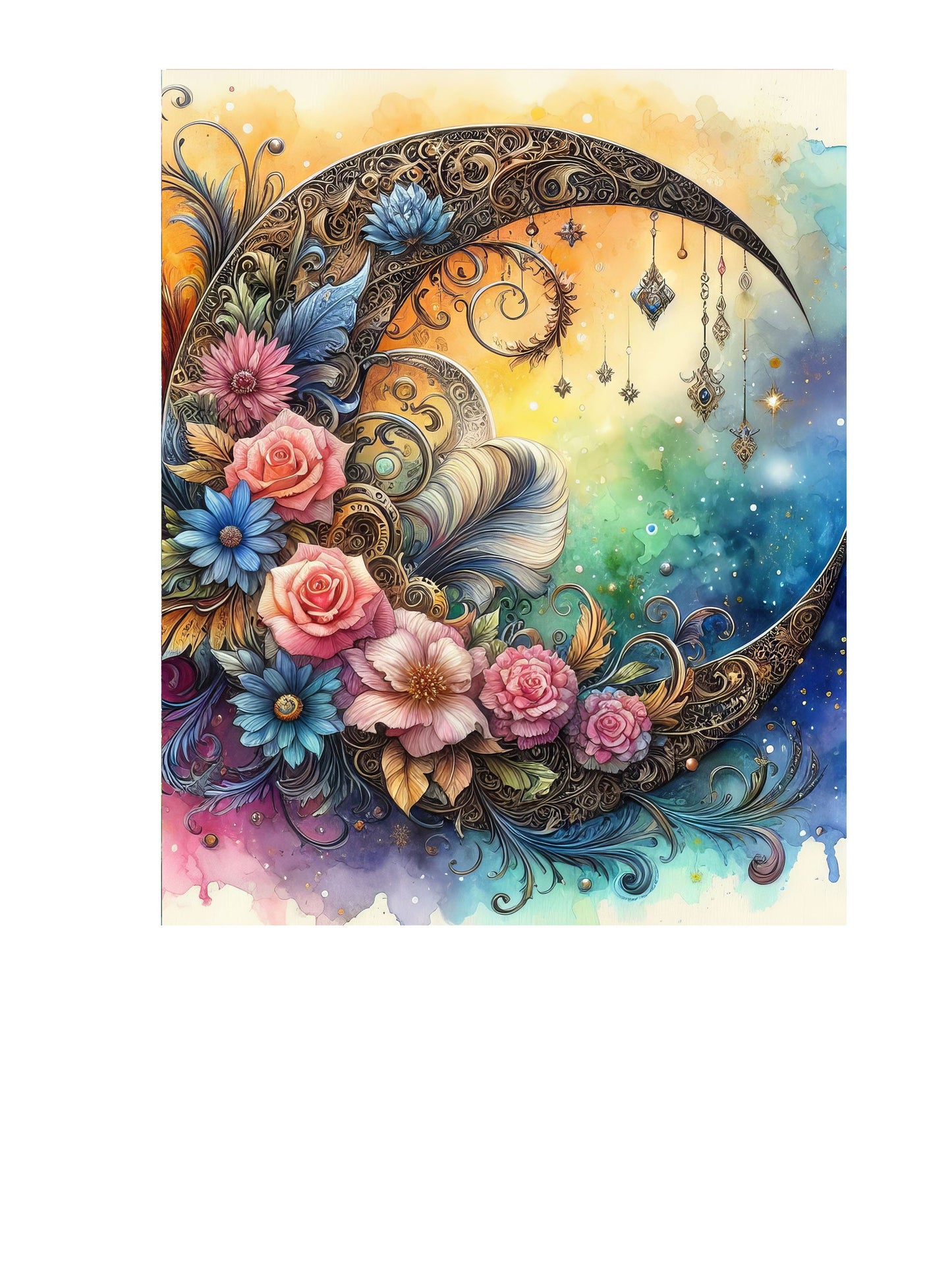 16x20 Flower Moon Wall Art Canvas Print