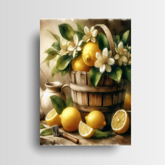 11x14 Lemons Kitchen Wall Art Canvas Print