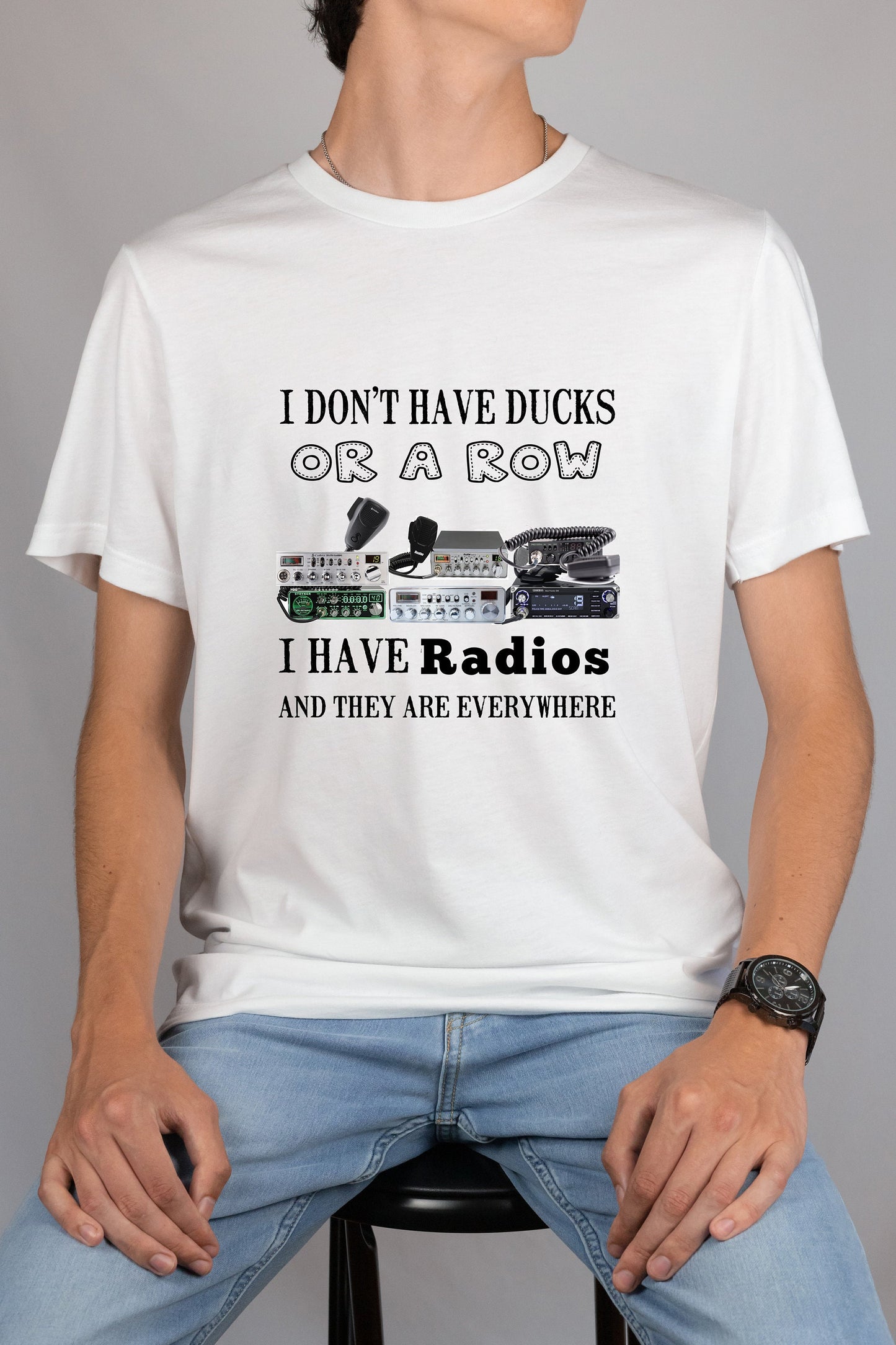 Radios Everywhere, CB Radio T Shirt,  Tshirt, Graphic T's  100% Cotton Black White or Gray, Tee