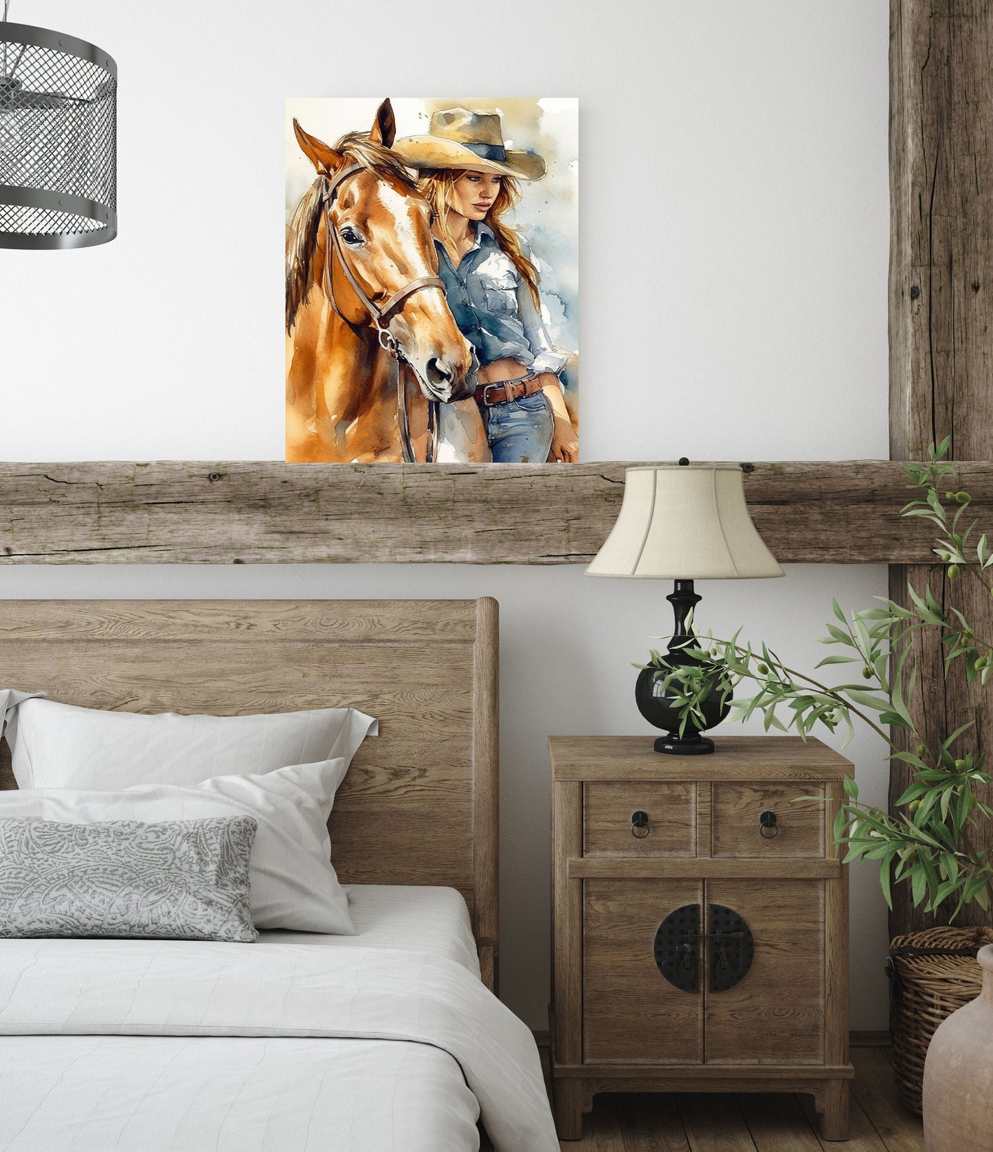 11x14 Girl and Horse Wall Art Canvas Print