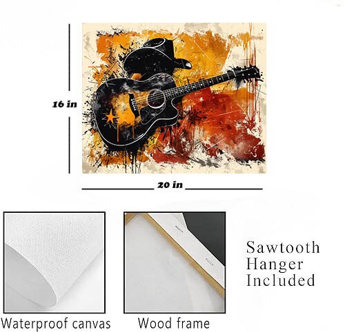 20x16 Man Behind the Guitar Wall Art Canvas Print