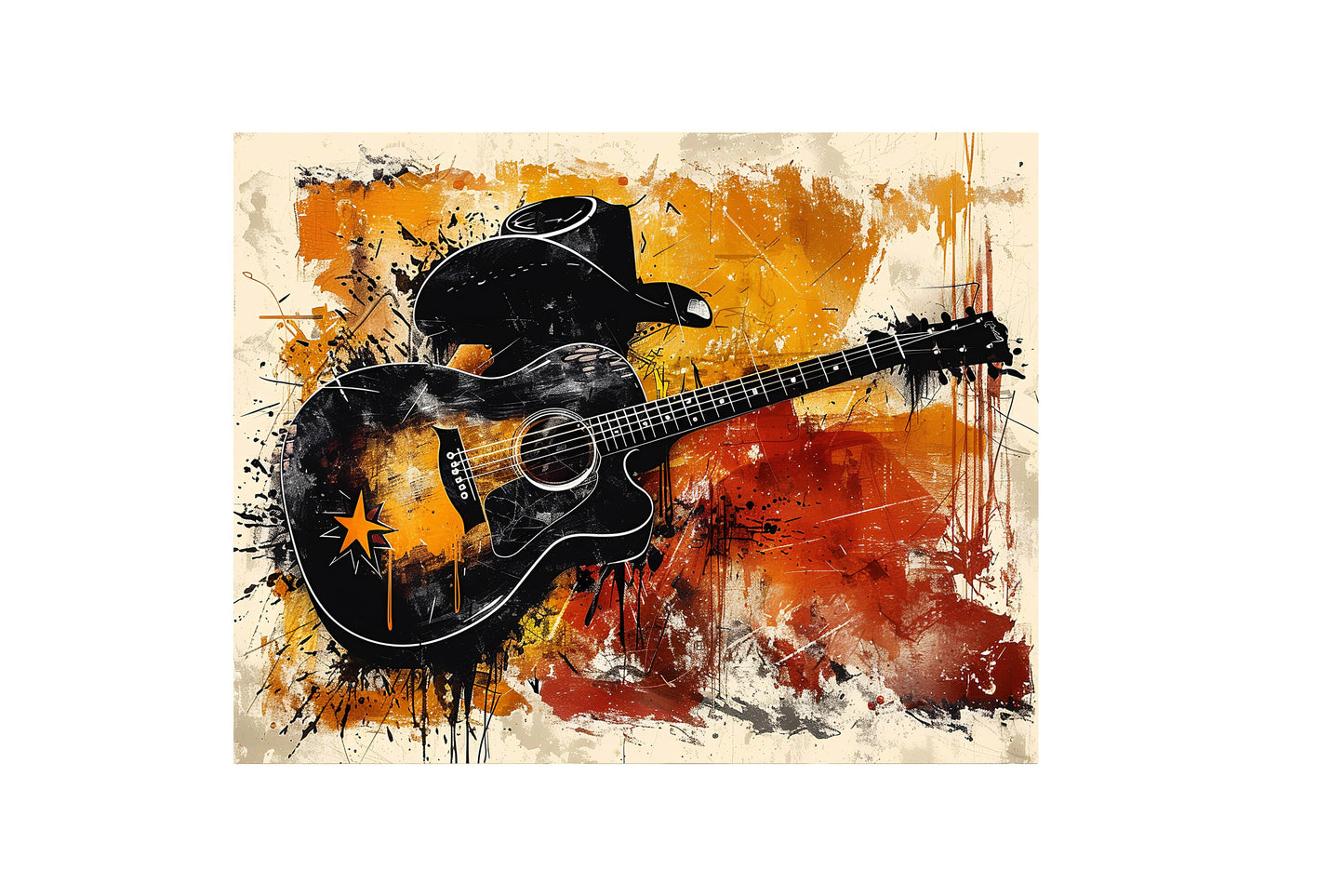 20x16 Man Behind the Guitar Wall Art Canvas Print