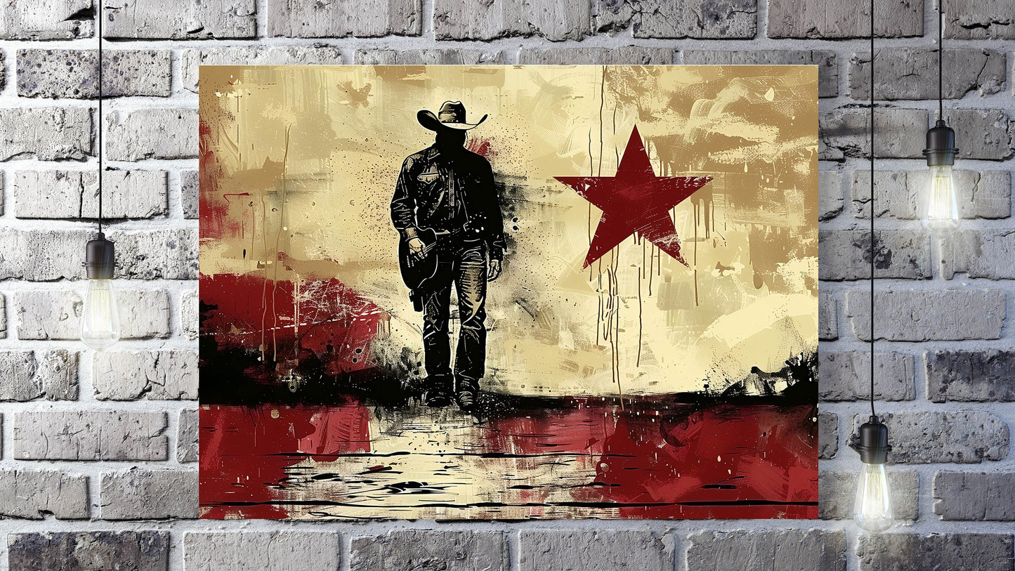 20x16 Lone Star Music Wall Art Canvas Print