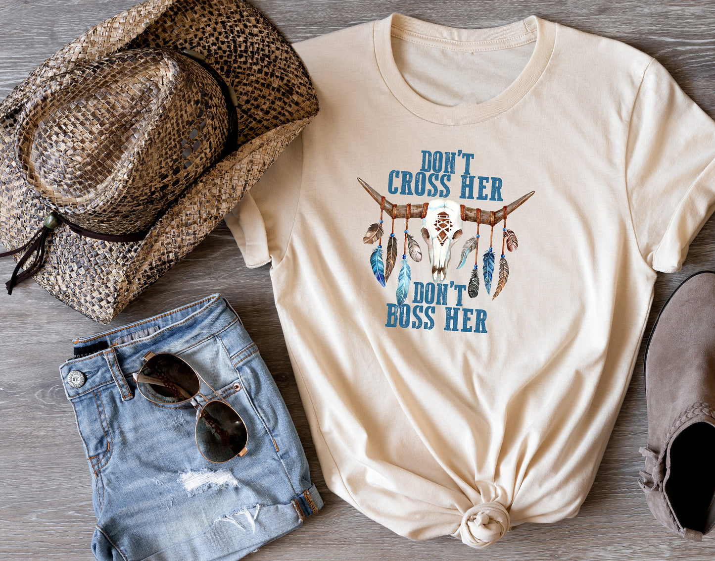 Don't Cross Her T Shirt, Tshirt, Graphic T's  100% Cotton Tee