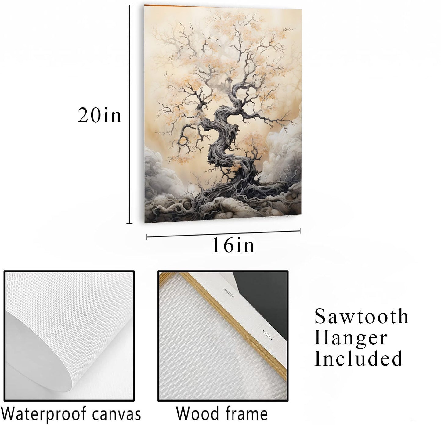 16x20 Ancient Tree Wall Art Canvas Print