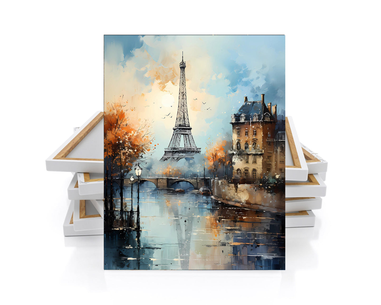 16x20 Paris in Teal Wall Art Canvas Print