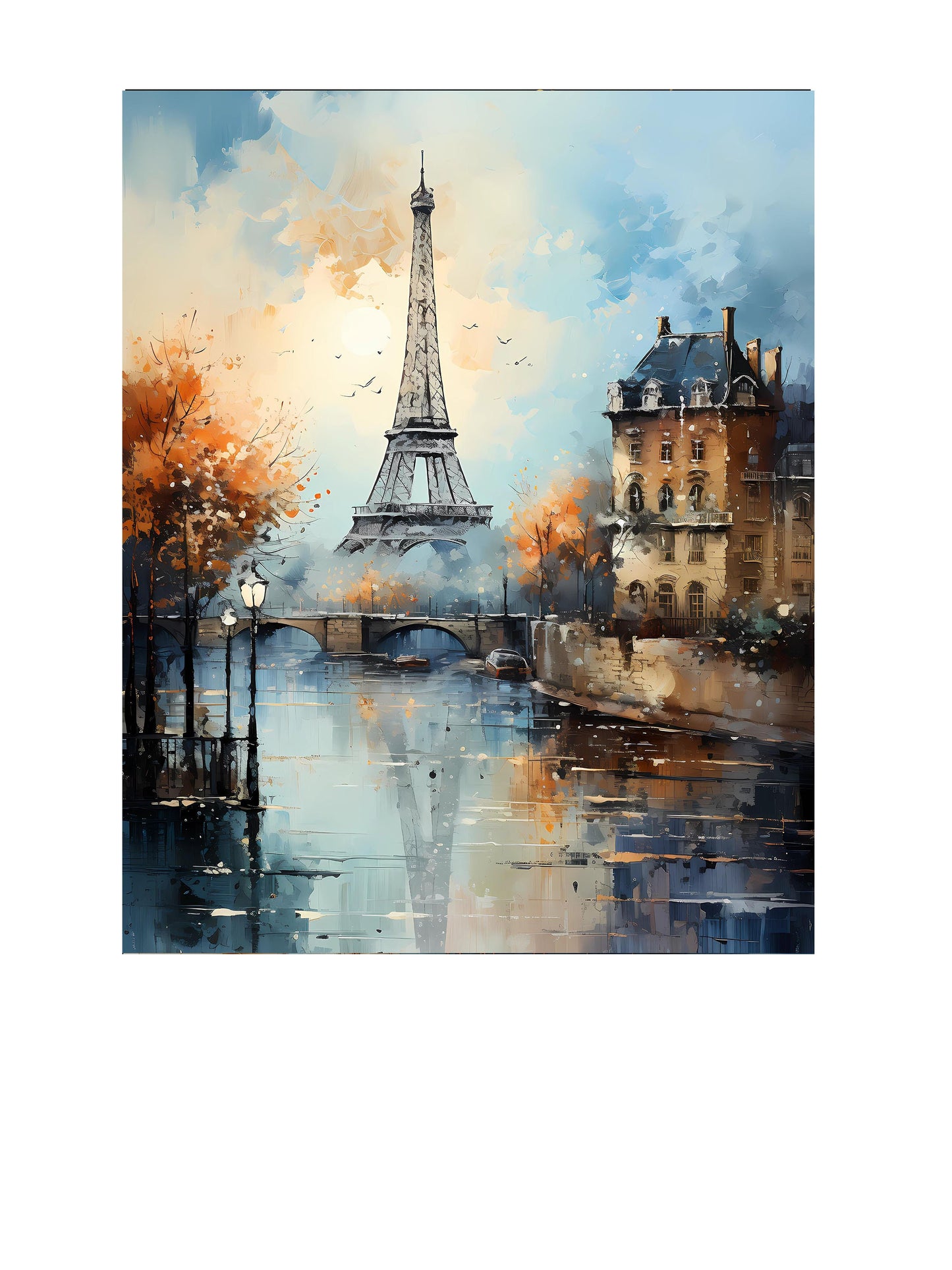 16x20 Paris in Teal Wall Art Canvas Print