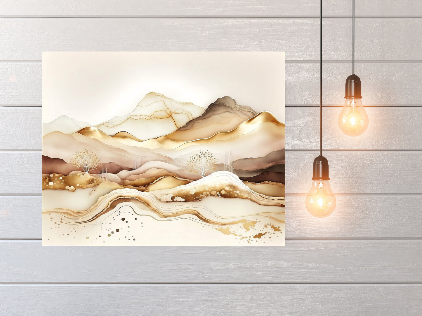 20x16 Abstract Mountain Range Wall Art Canvas Print