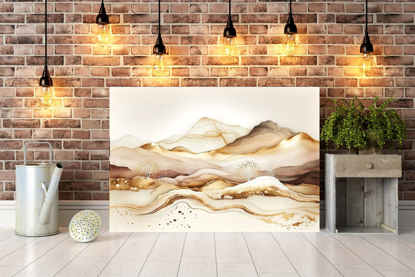 20x16 Abstract Mountain Range Wall Art Canvas Print