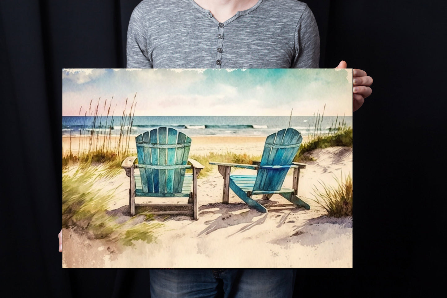 20x16 Beach Day Wall Art Canvas Print