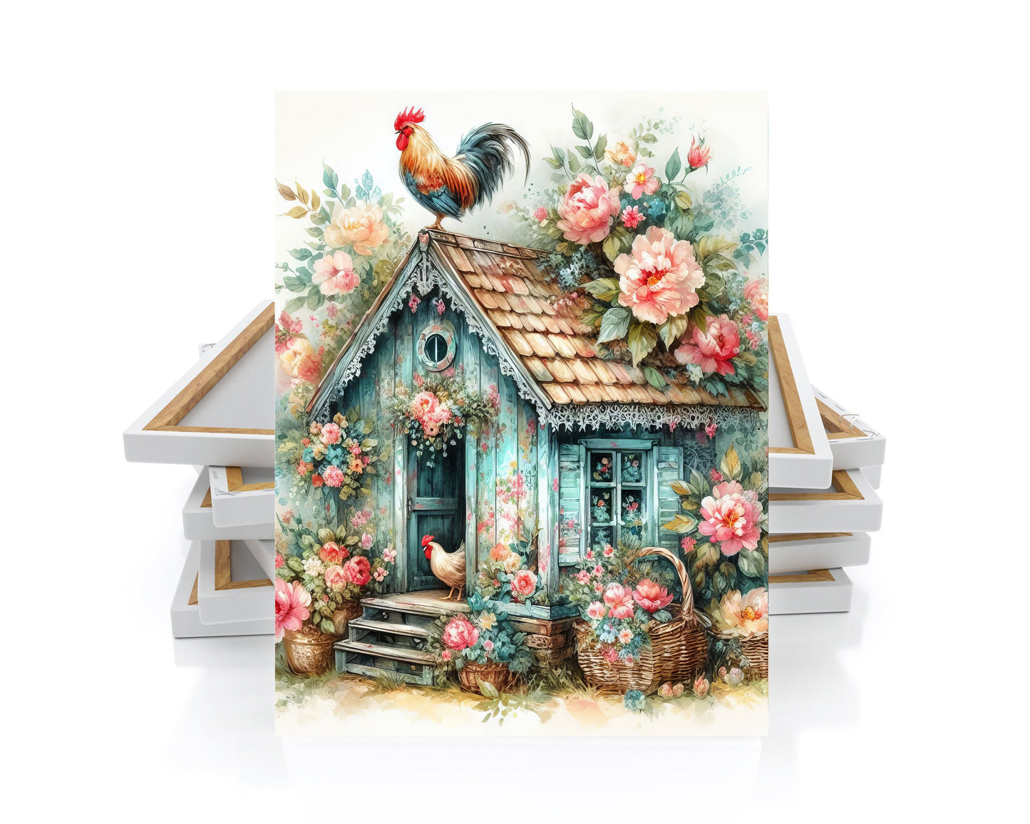 11x14 Beautiful Chicken Coop Wall Art Canvas Print