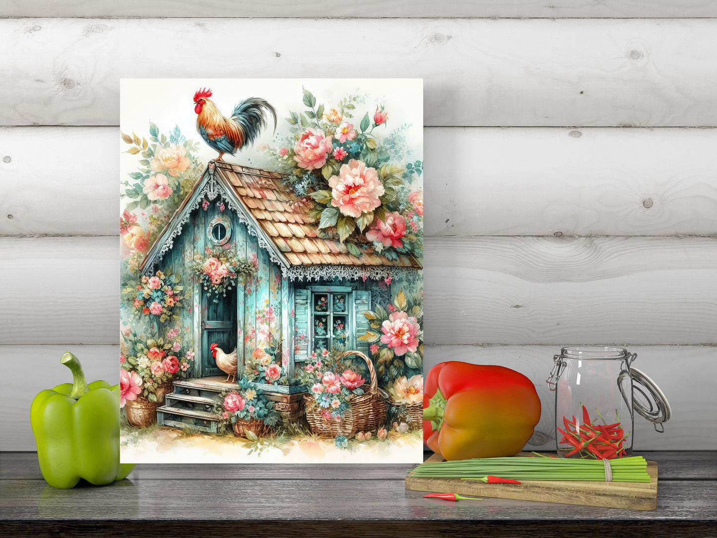 11x14 Beautiful Chicken Coop Wall Art Canvas Print