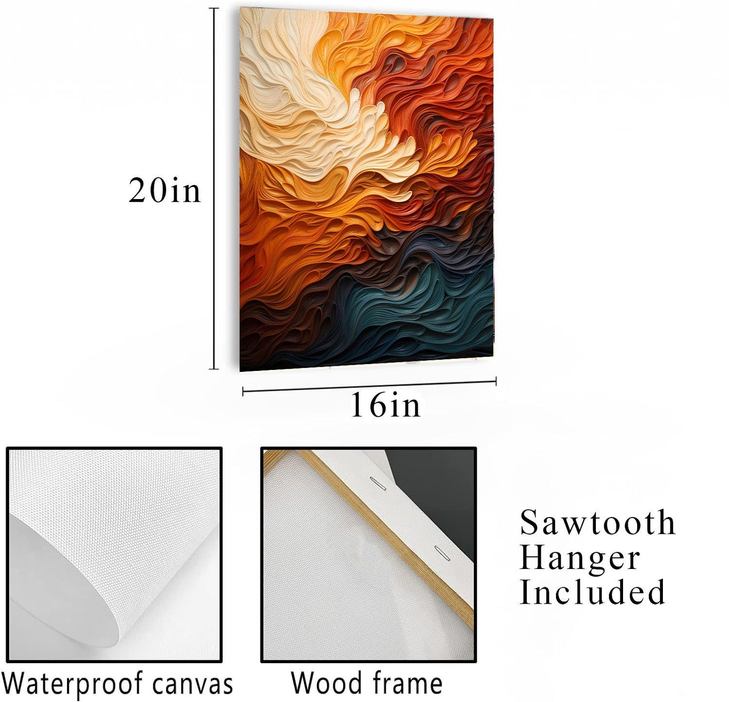 16x20 Color Flow Wall Art Canvas Print