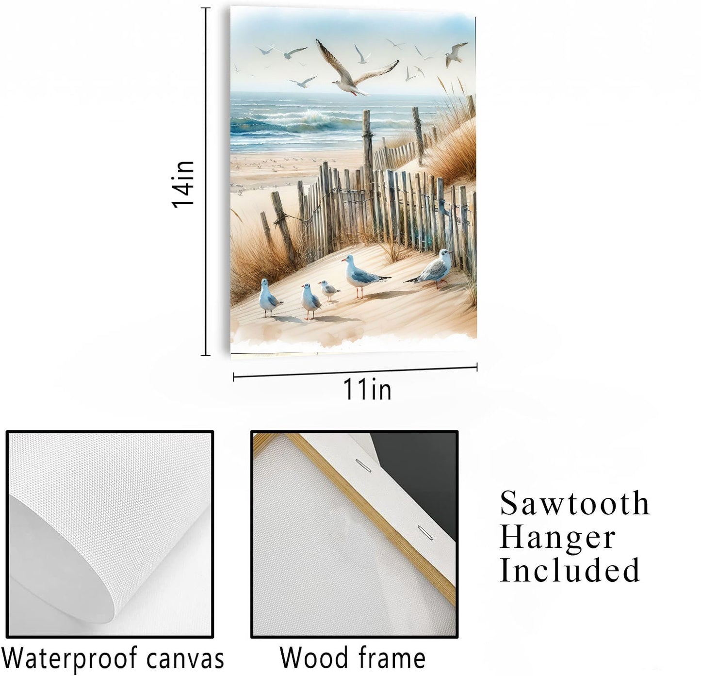 11x14 Beach Dunes Wall Art Canvas Print