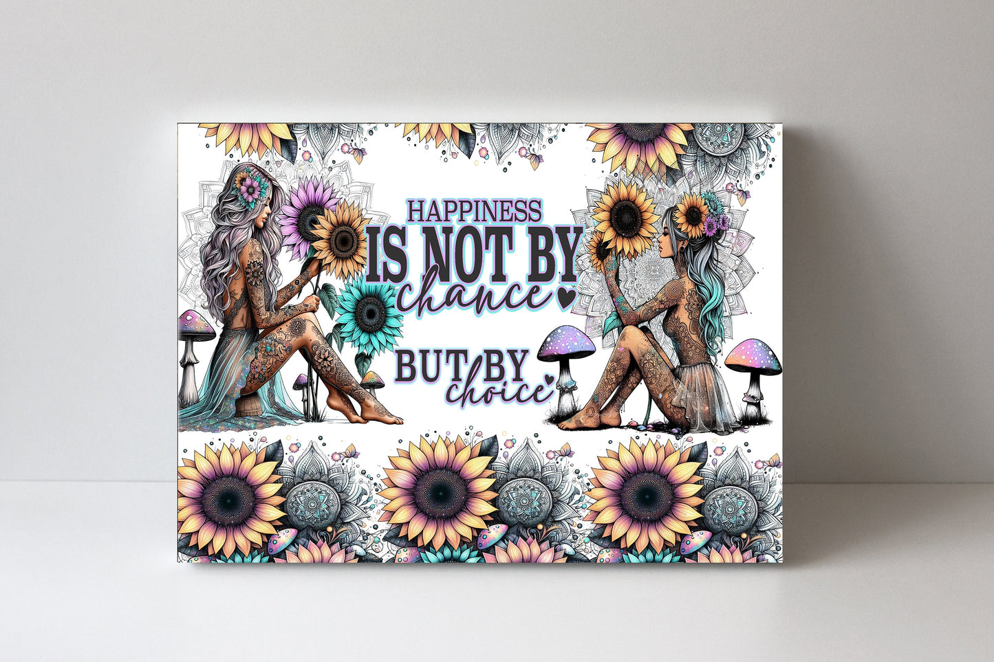 20x16 Happiness is Not by Choice Wall Art Canvas Print