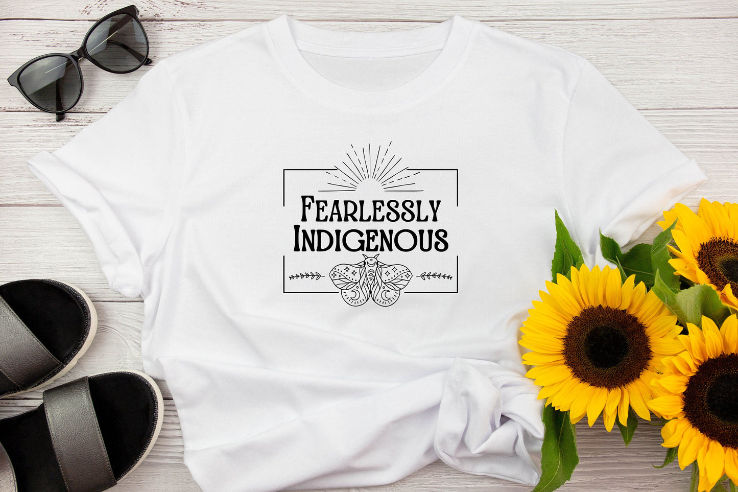 New Release, Fearlessly Indigenous T Shirt, Tshirt, Graphic T's  100% Cotton Black White or Gray, Tee,