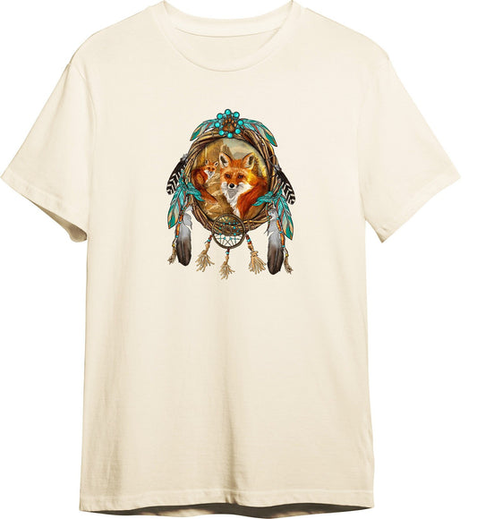 Fox Dream Catcher T Shirt, Tshirt, Graphic T's  100% Cotton Tee