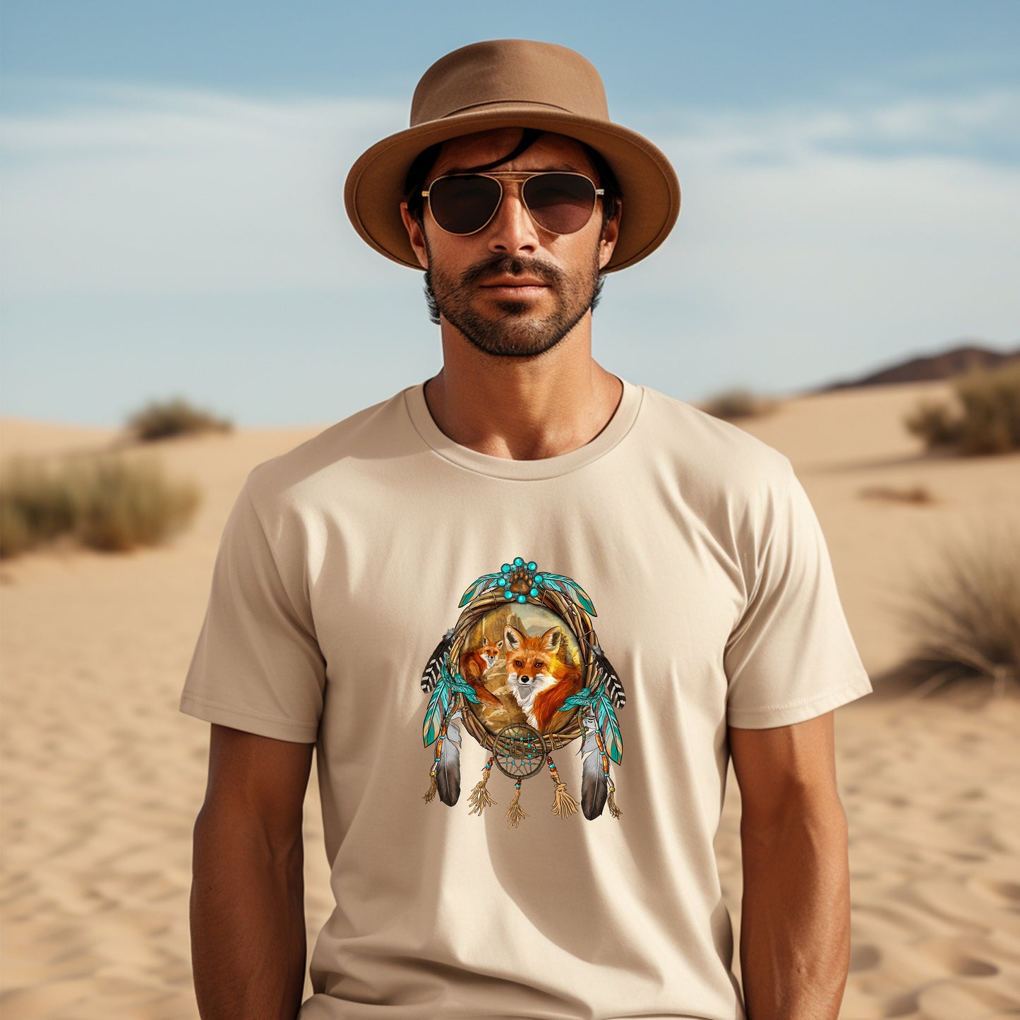 Fox Dream Catcher T Shirt, Tshirt, Graphic T's  100% Cotton Tee