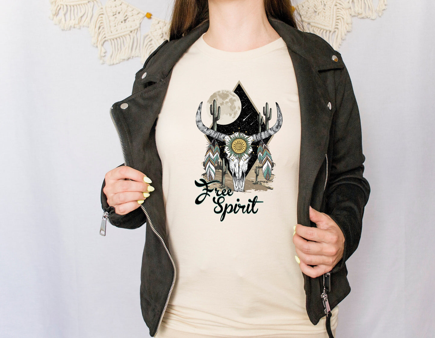 Free Spirit Cow Skull T Shirt, Tshirt, Graphic T's  100% Cotton Tee