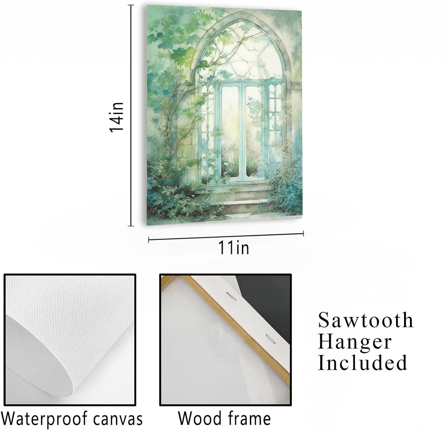 11x14 Garden Window Wall Art Canvas Print