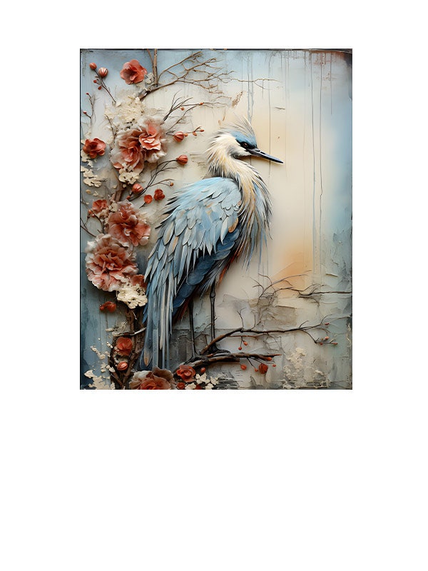 16x20 Blue Heron Wall Art Canvas Print