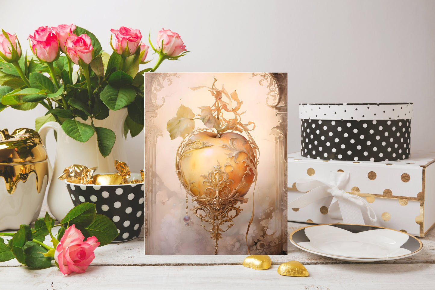 11x14 Gilded Apple Wall Art Canvas Print